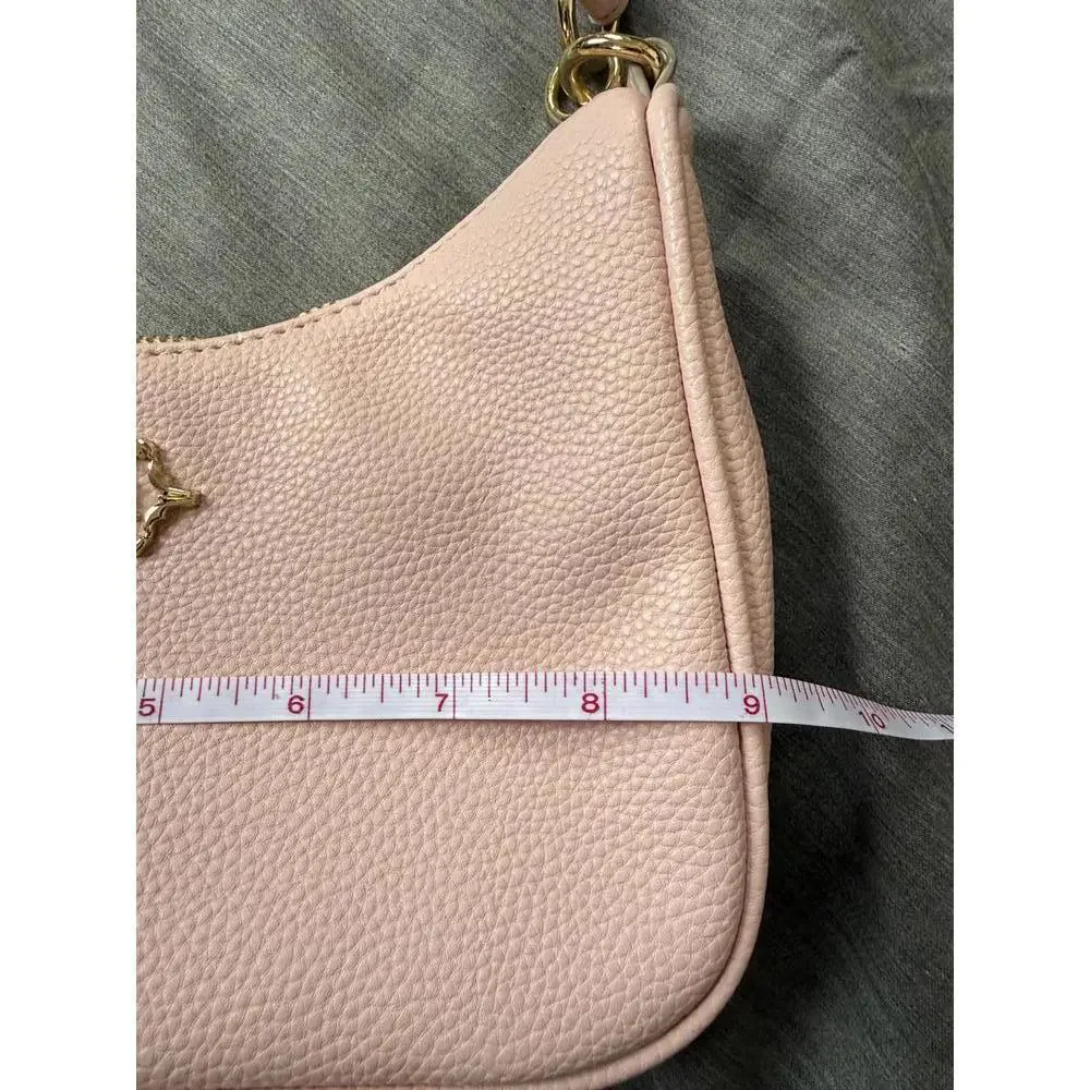 Nanette Lepore Pink & Gold Faux Zip Close Leather Compact Shoulder Bag - Picture 6 of 8